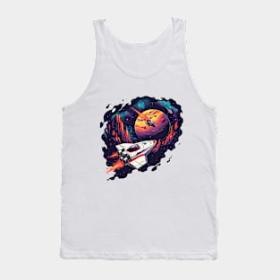 A spaceship traveling Tank Top